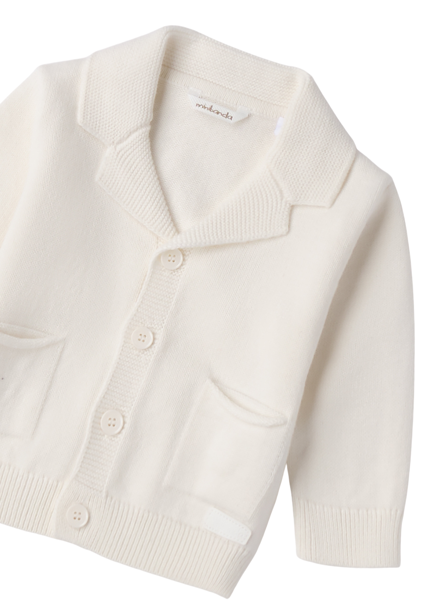 Cardigan Tricotat Crem cu Rever 3.F653/00 Minibanda