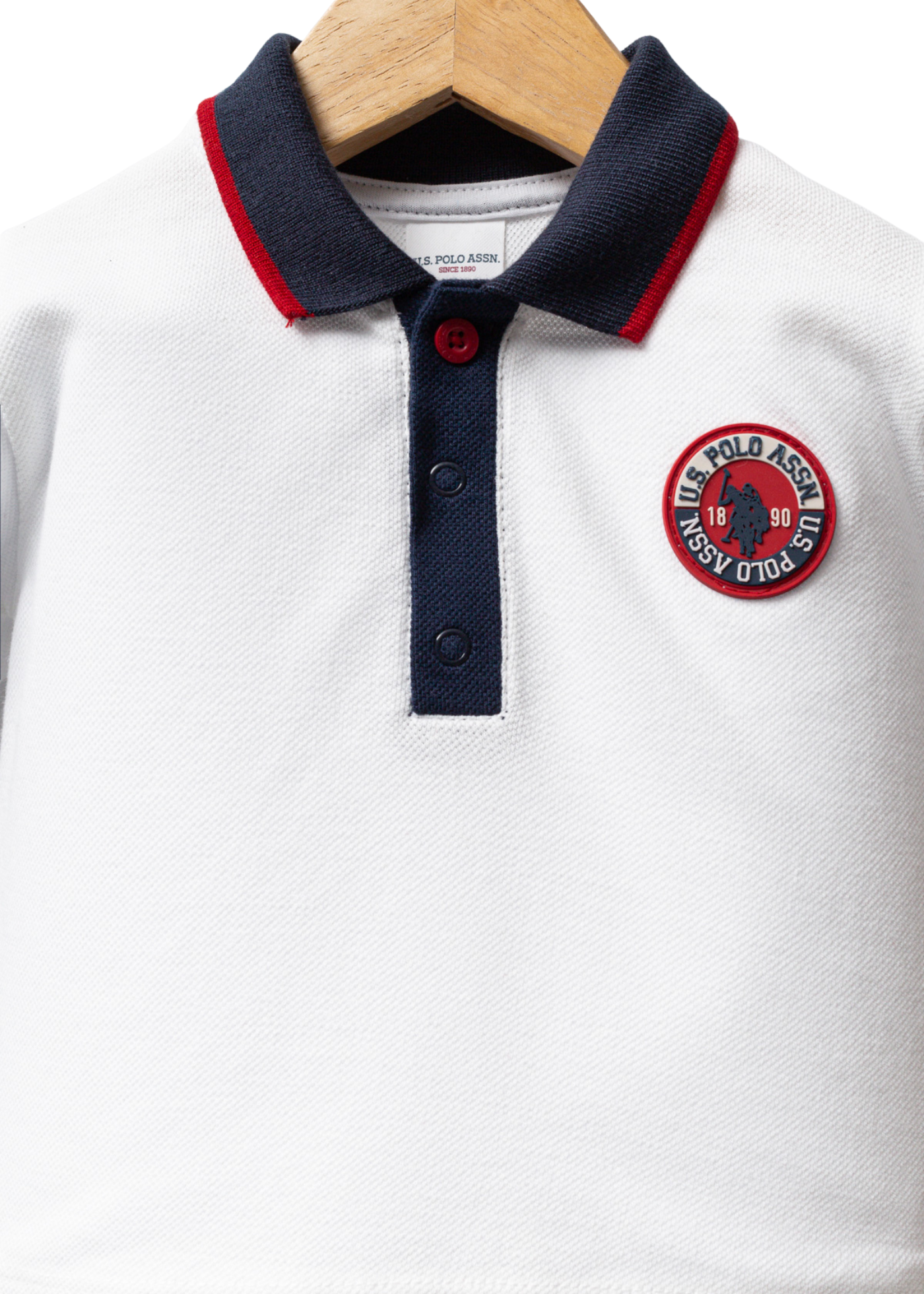 Set 2 Piese Bluza Alba Polo cu Guler Bleumarin si Pantaloni Lungi Bleumarin USB2534 V2 Us Polo Assn