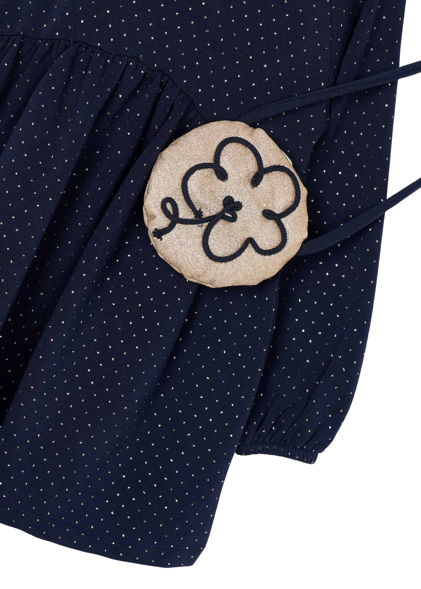 Rochie Bleumarin cu Picouri Maneca Lunga si Geanta 4926 Mayoral