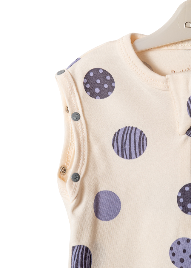 Sac de Dormit Bumbac Organic Crem cu Imprimeu Planete Albastre 10000 Bubbles