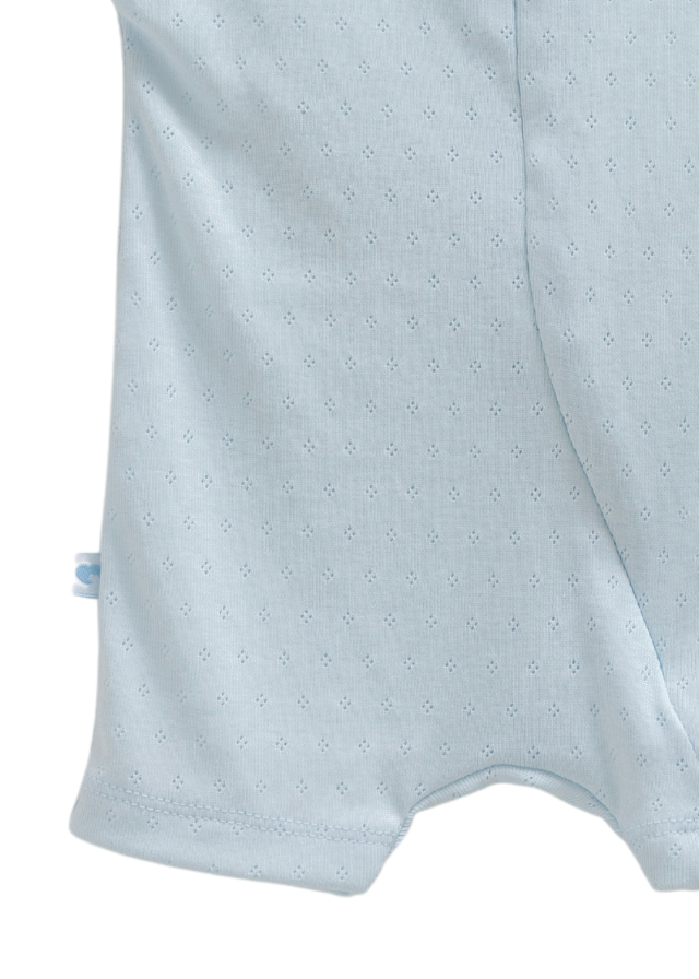 Salopeta Scurta Bleu Bumbac Perforat cu Fermoar Move Boy TE1709 Mell Sweet Baby