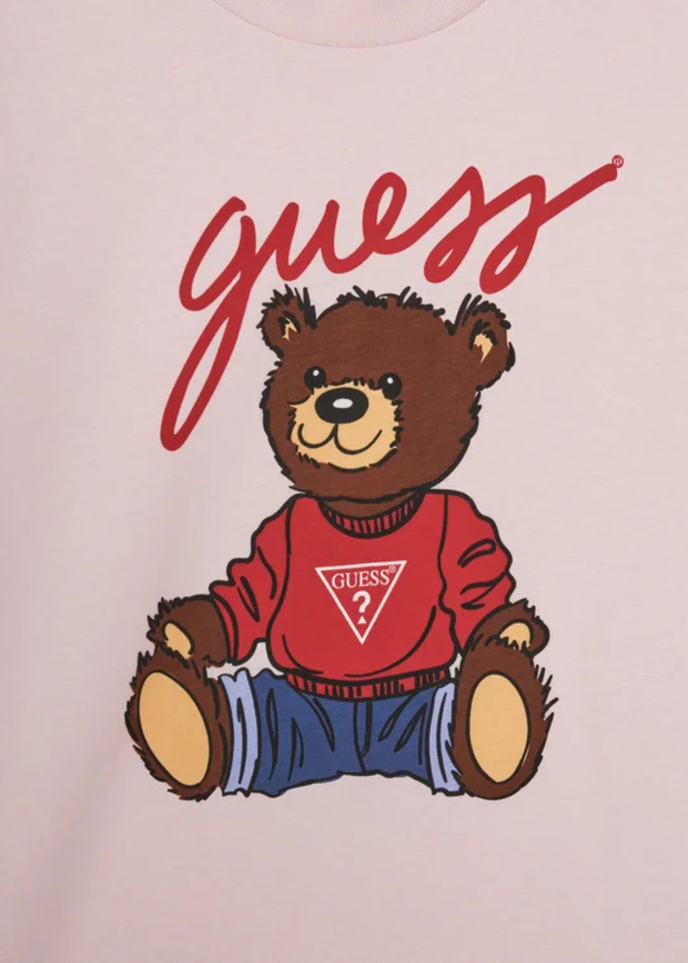 Tricou Roz cu Maneca Scurta cu Urs H4BJ06 I3Z14 G65U Guess