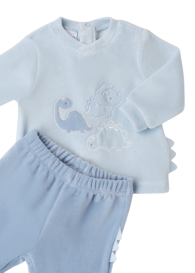 Set 2 Piese Pijama Velur Bleu cu Dinozauri 4A150.00 iDO