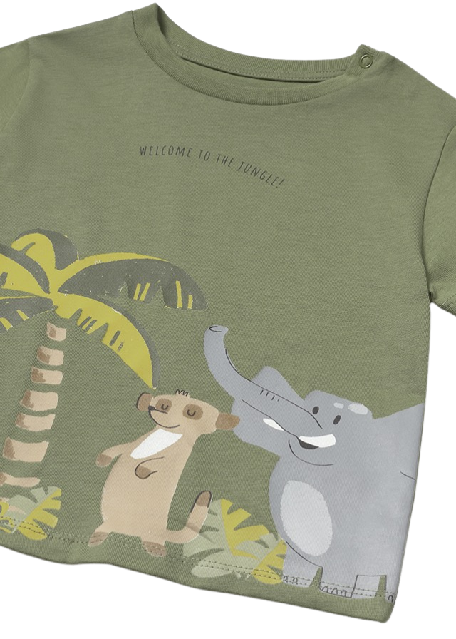 Tricou Verde cu Maneca Scurta cu Imprimeu Jungla 1057 Mayoral
