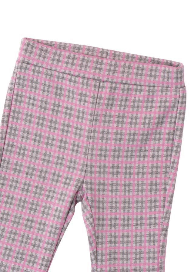 Pantaloni Lungi Evazati Carouri Gri cu Roz 0A4610.00 iDO