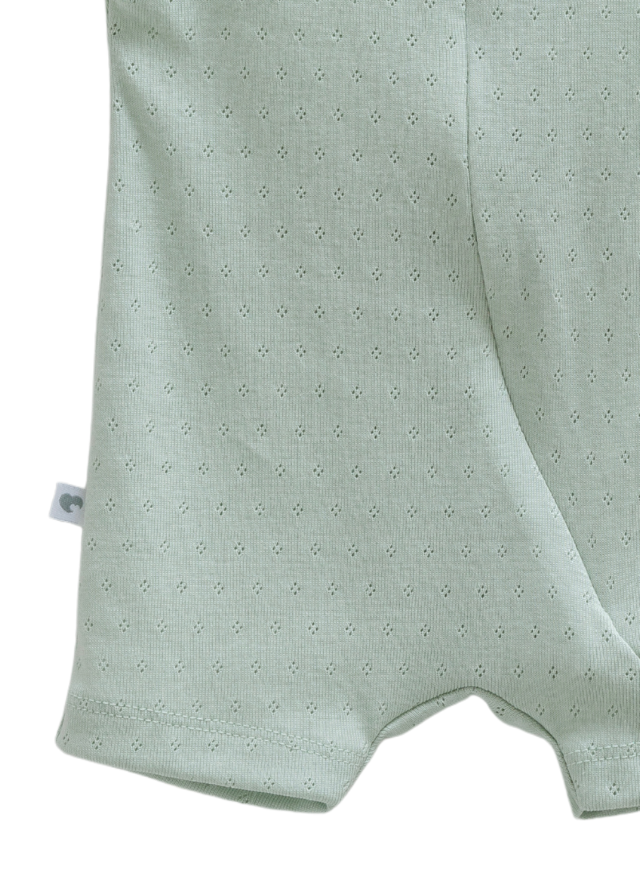 Salopeta Scurta Verde Bumbac Perforat cu Fermoar Move Boy TE1709 Mell Sweet Baby