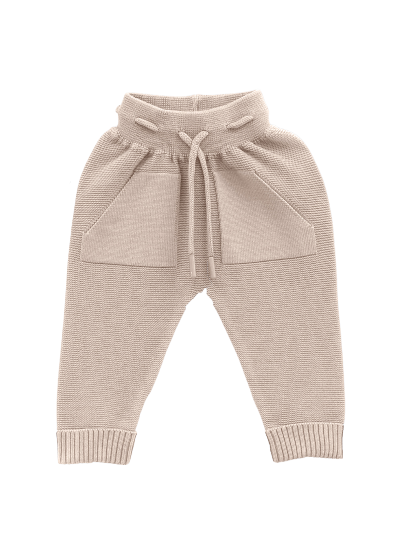 Set 2 Piese Cardigan Alb cu Bej cu Guler si Pantaloni Lungi Bej 8013 Leo King