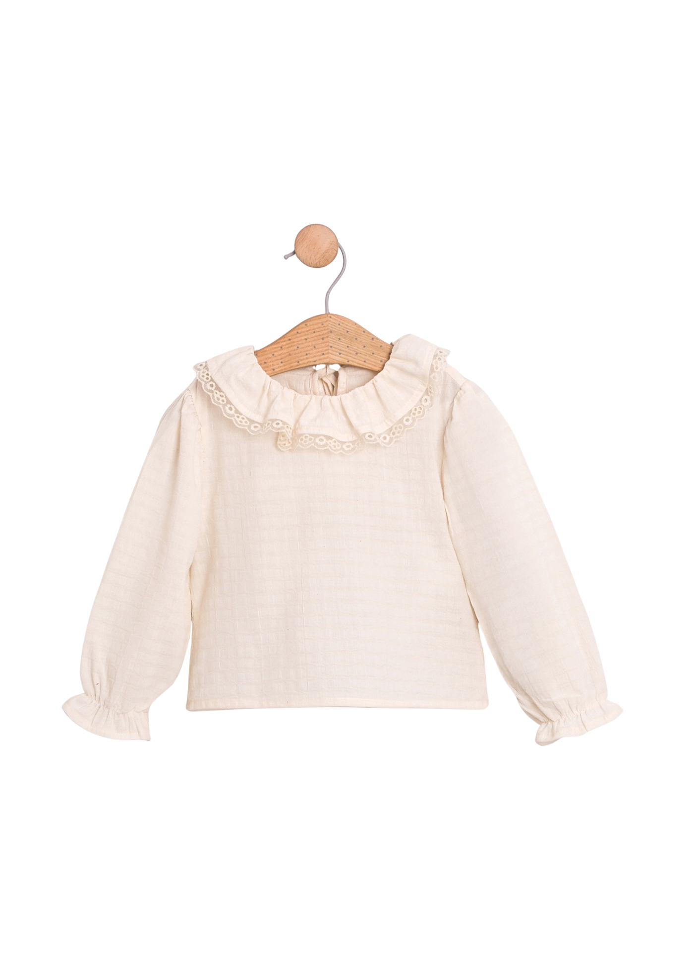 Set 2 Piese Sarafan Stofa Crem cu Paiete si Camasa 3731 Mino Baby