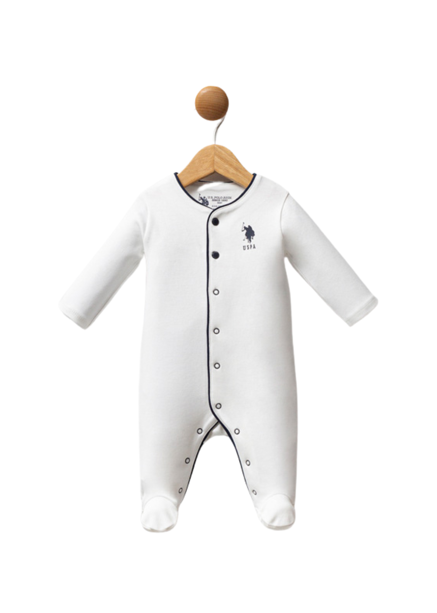 Set 10 Piese Maternitate Ivory cu Dungi Bleumarin USB2620 Us Polo Assn