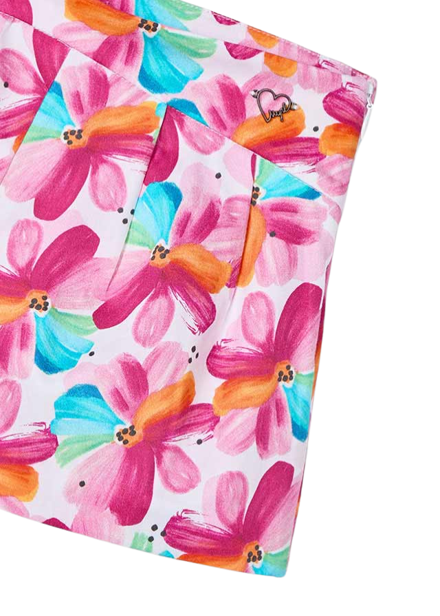 Pantaloni Scurti Imprimeu Flori Magenta 3905 Mayoral