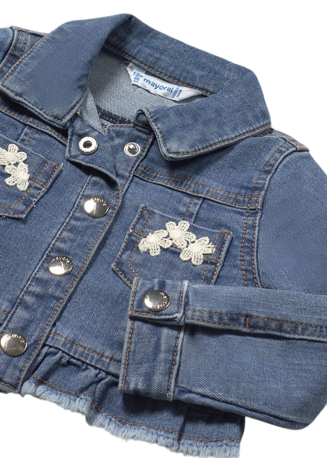 Geaca Denim Albastru Mediu cu Broderie la Buzunare 1461 Mayoral