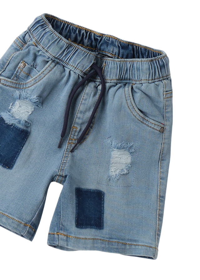 Pantaloni Denim Scurti Albastru Deschis cu Petice 0.B153/00 Sarabanda
