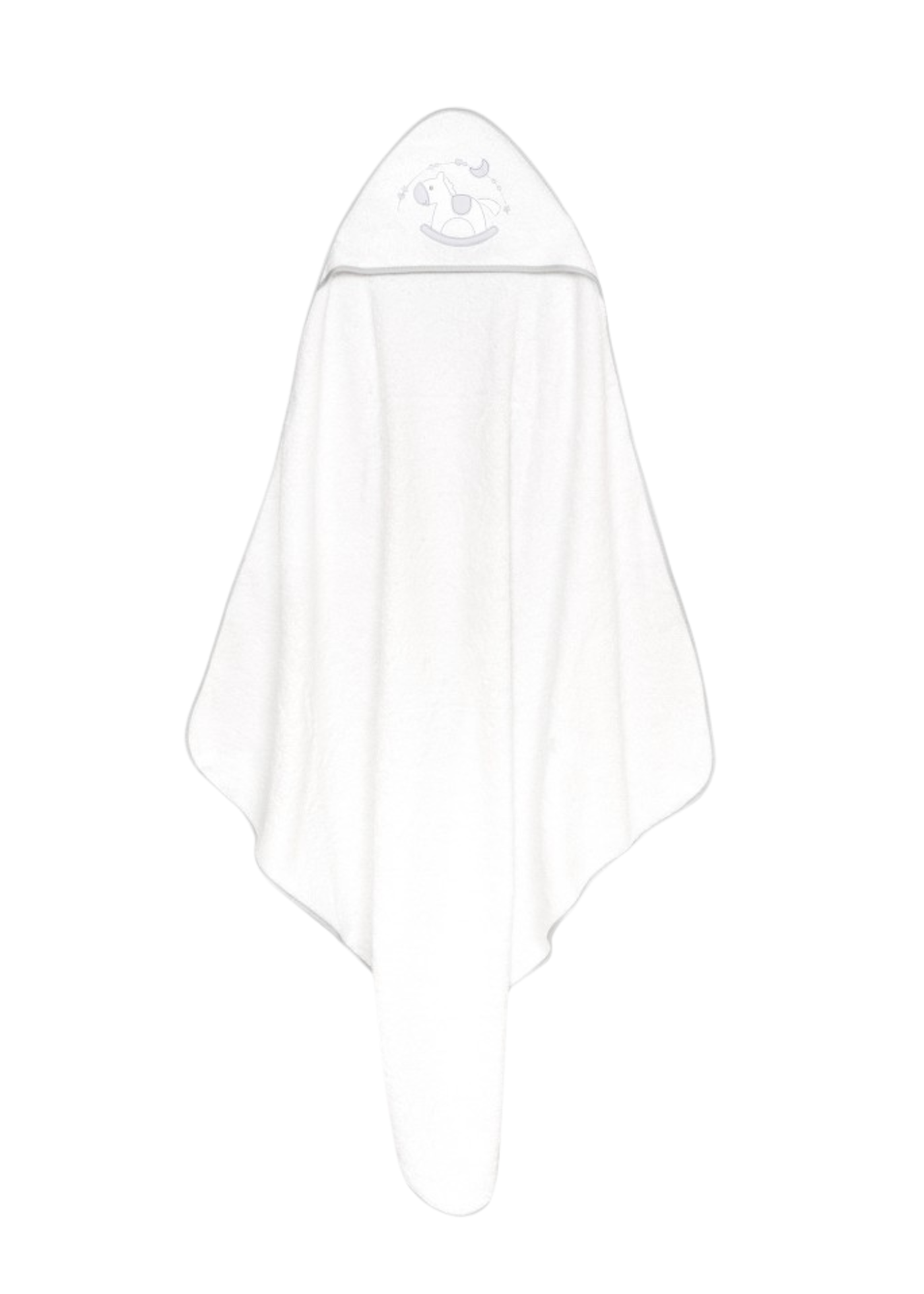 Prosop cu Capison 100x100 cm si Bavetica Alb-Gri cu Calut 01251-18 InterBaby