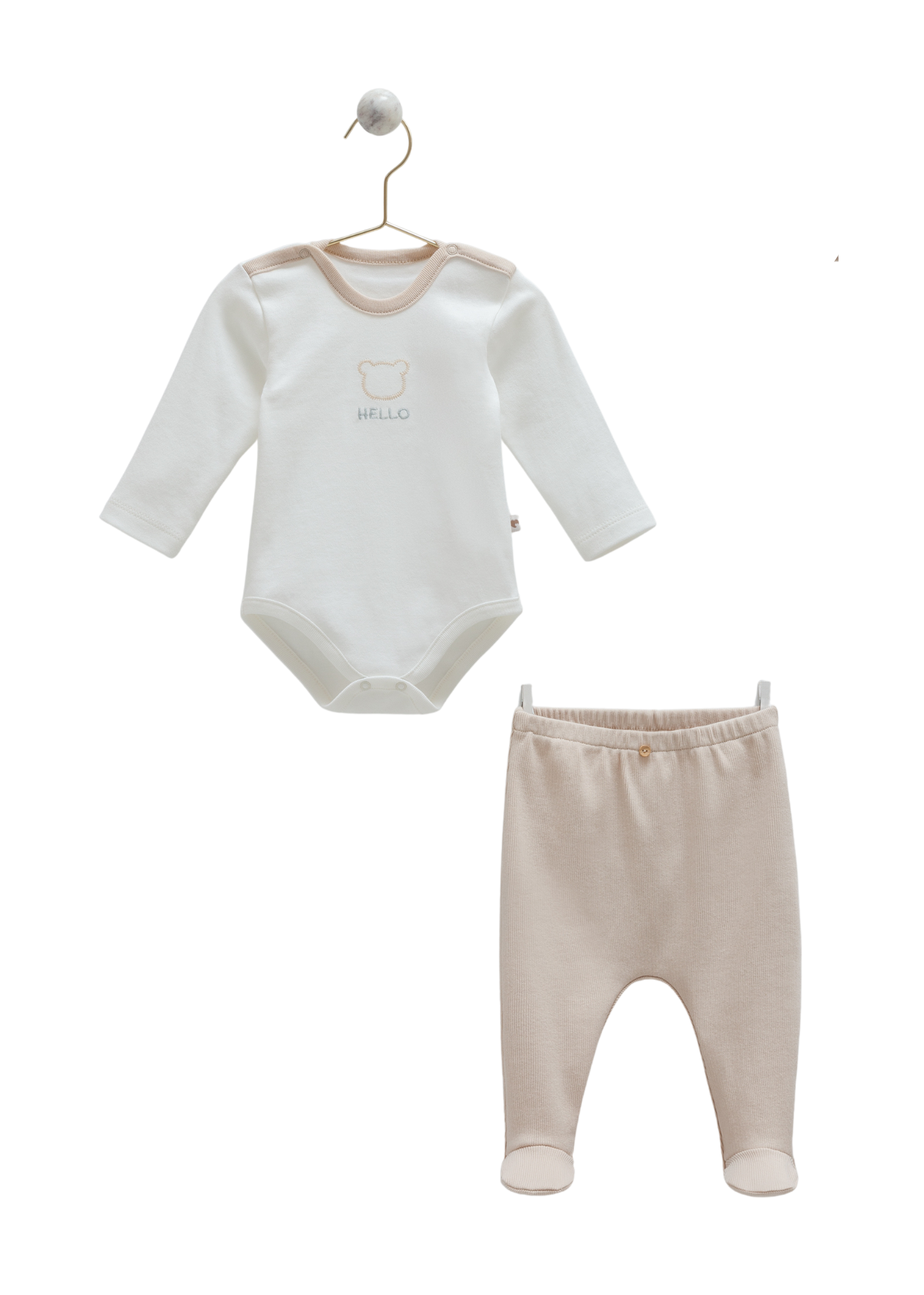 Set 4 Piese Nou Nascut Bej ZE1948 Mell Sweet Baby