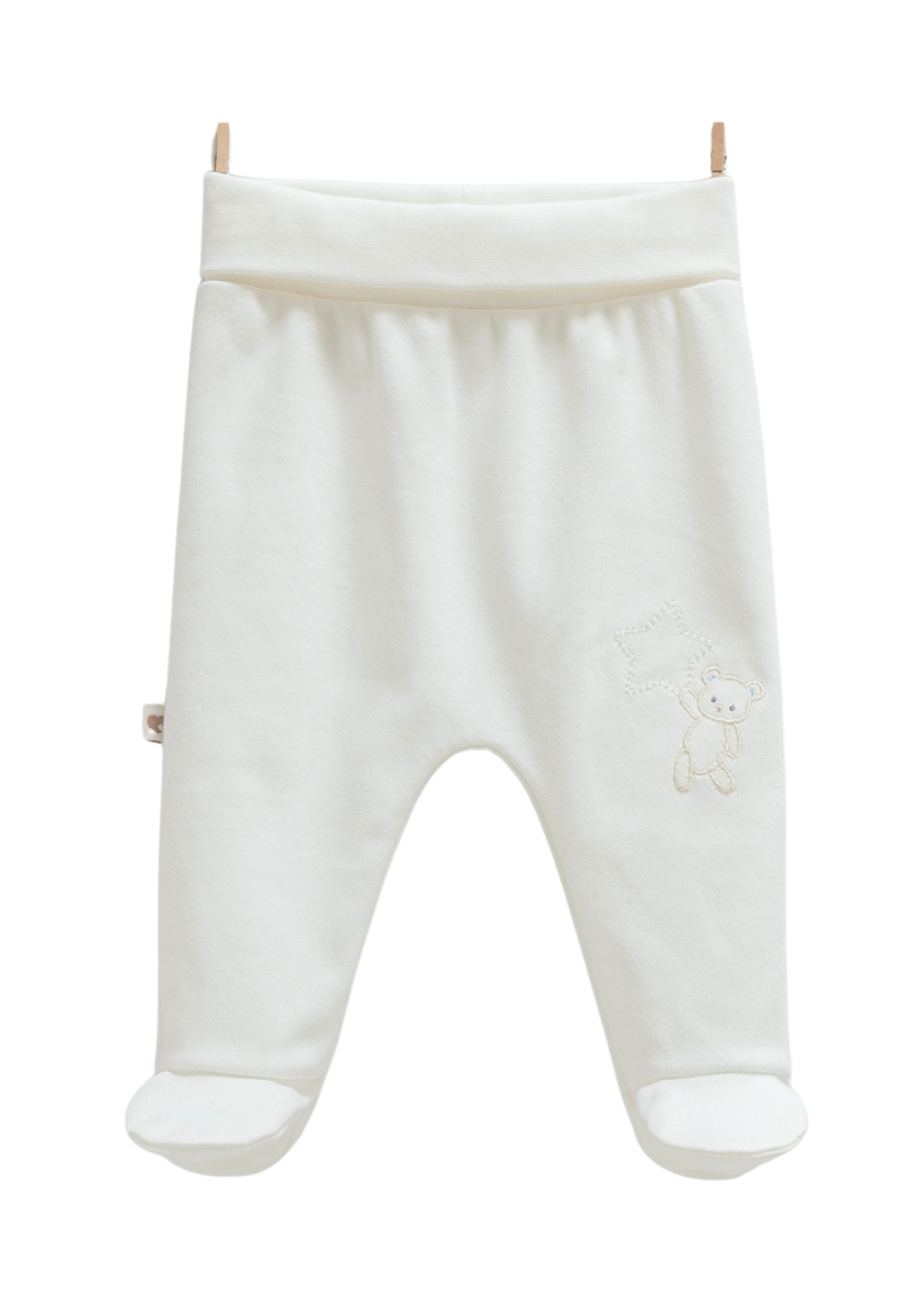 Set 2 Perechi de Pantaloni din Bumbac cu Picior Bleu cu Ursuleti APE1465 Mell Sweet Baby