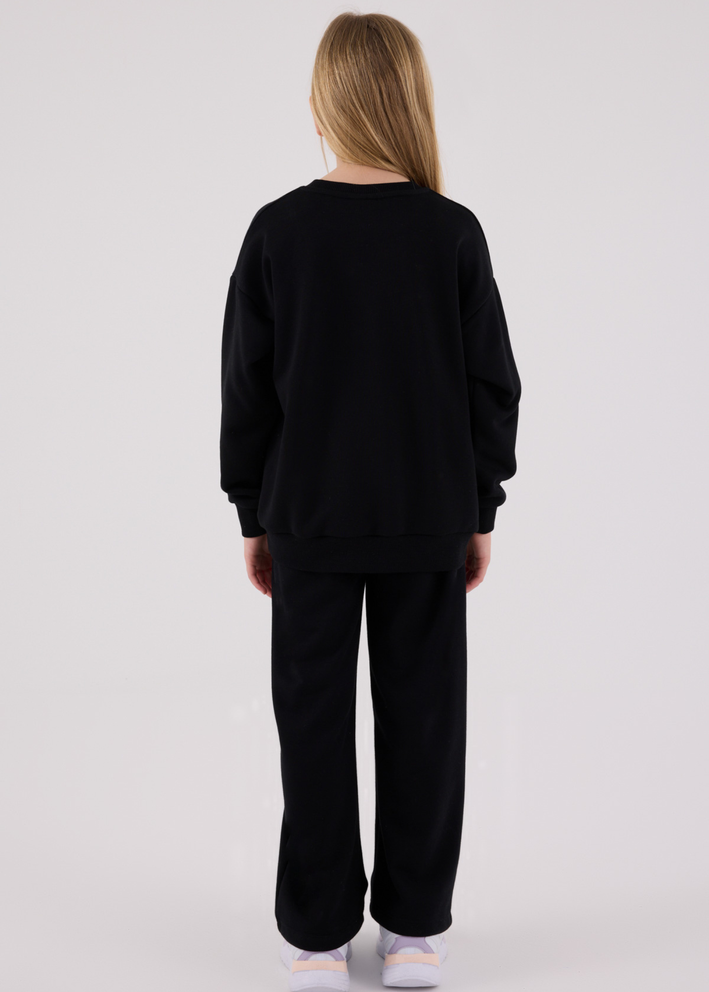 Trening 2 Piese Negru Bluza Sport Oversize si Pantaloni Lungi Evazati US2304-4 Us Polo Assn