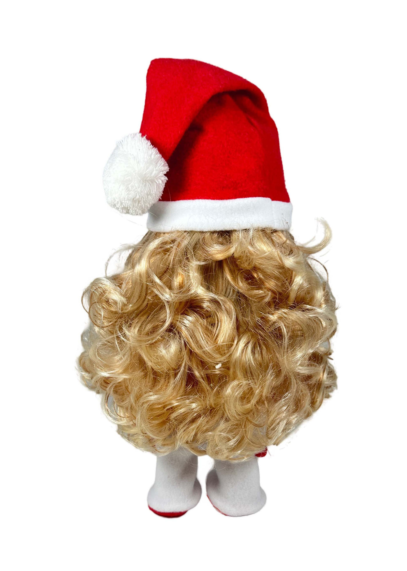 Papusa Parfumata Pippa Blonda Corp Vinil cu Costum Craciunita Alb-Rosu – 2817 – 30 cm – Nines