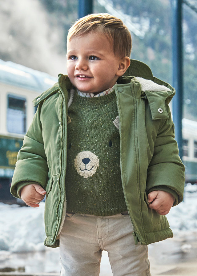 Parka Verde cu Manusi si Gluga Captusita cu Blana 2467 col 10 Mayoral