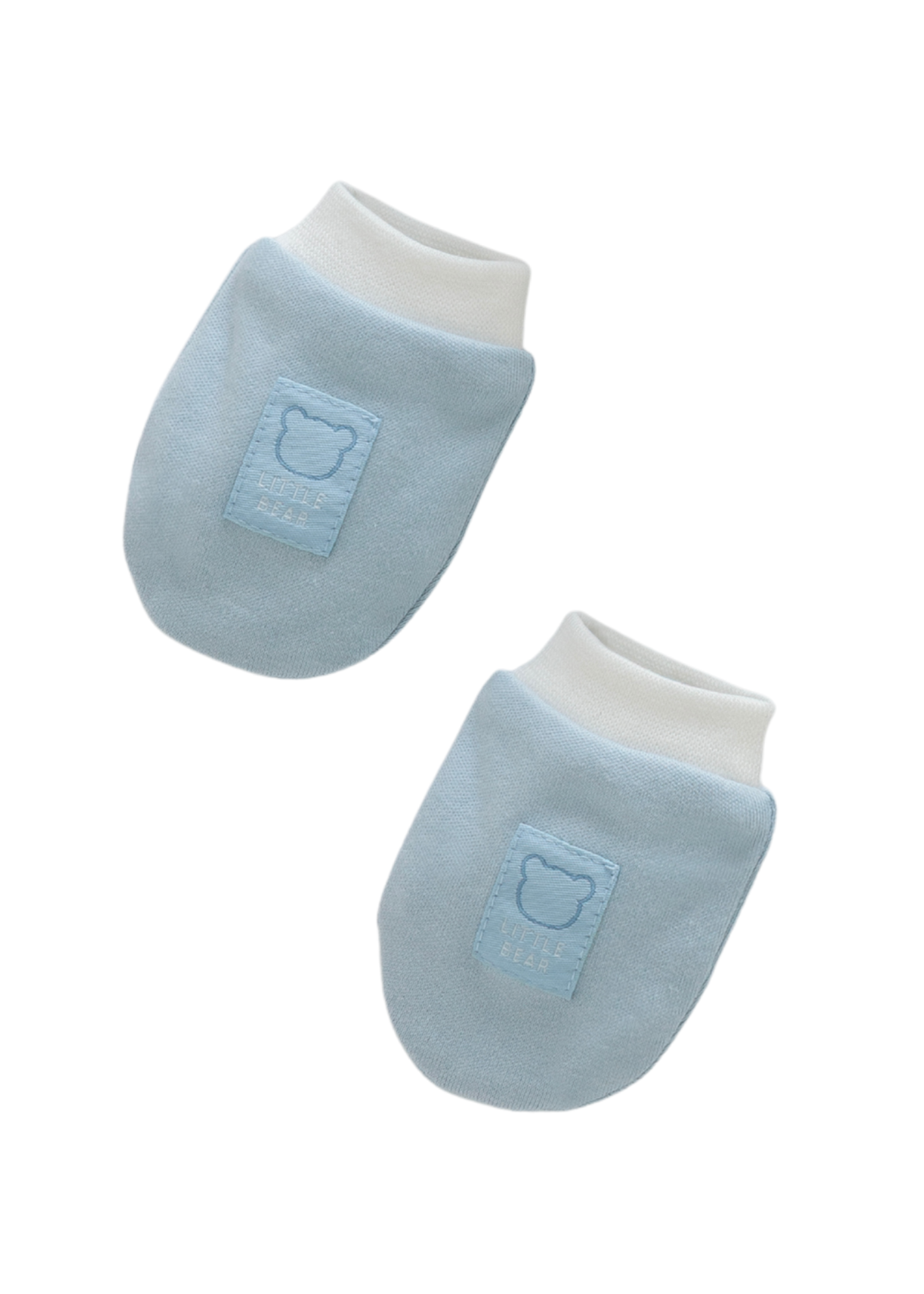 Set 3 Piese Fes Baveta si Manusi Bleu cu Ursi TAE2078 Mell Sweet Baby