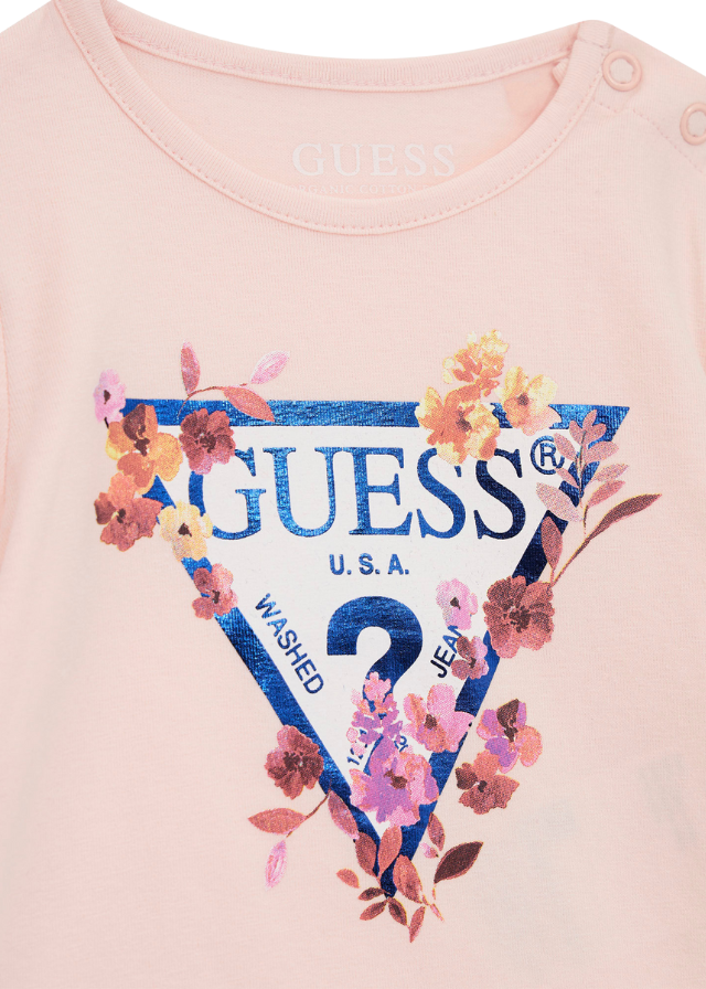 Bluza Roz cu Maneca Lunga cu Imprimeu Logo cu Flori A4BI00 J1314 G6K9 Guess