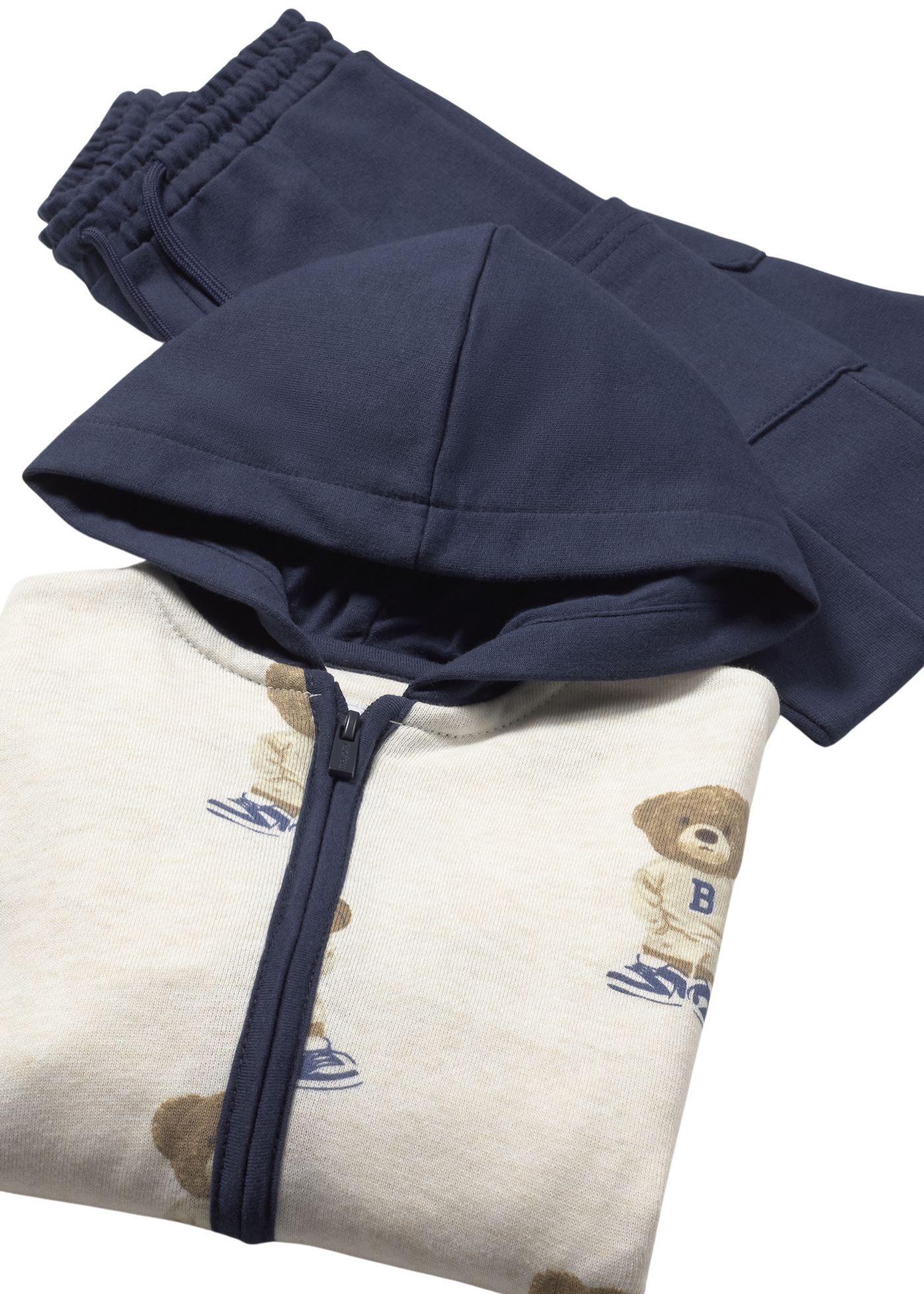 Trening 3 Piese Bleumarin cu Bej Imprimeu Ursi Hanorac si 2 Perechi Pantaloni 2836 Mayoral