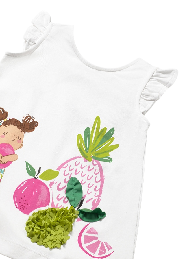 Rochie Alba Imprimeu Fructe 1927 Mayoral