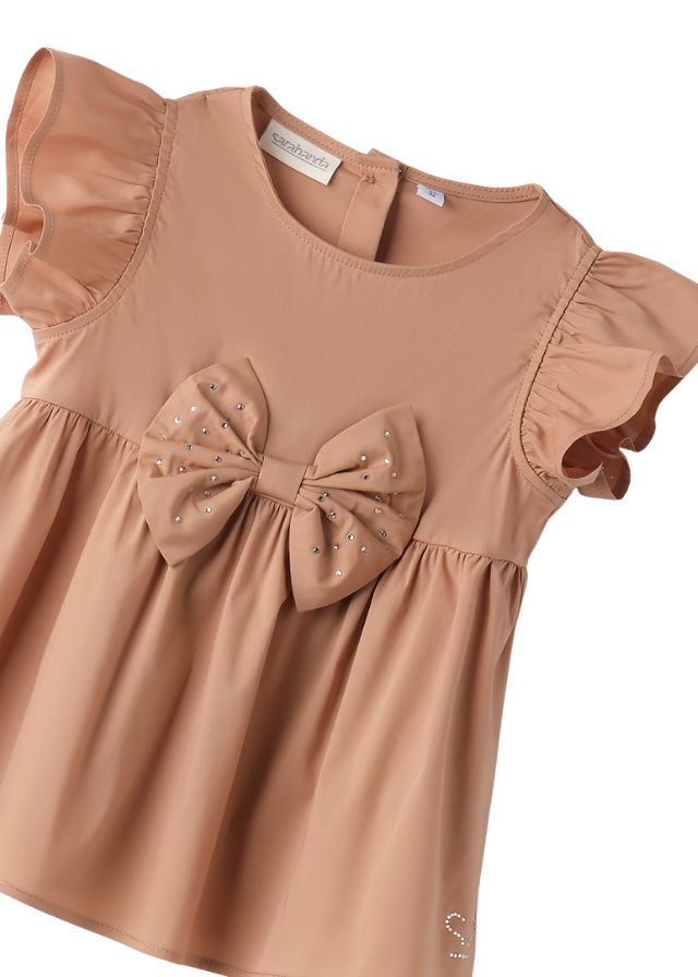 Bluza cu Maneca Scurta Maro cu Funda 0.B358/00 Sarabanda