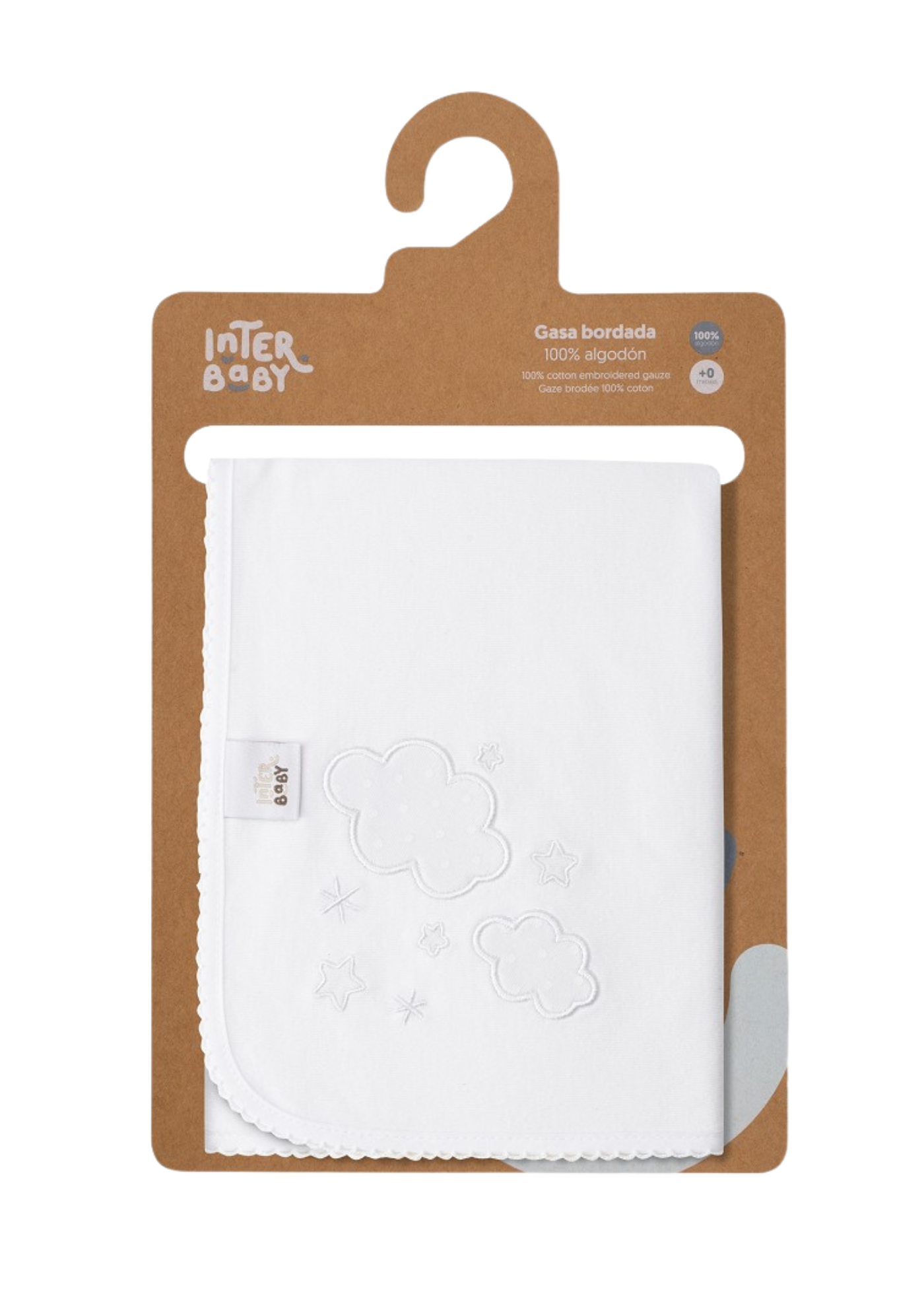 Paturica Alba cu Imprimeu Norisori Albi 98992-09 Interbaby