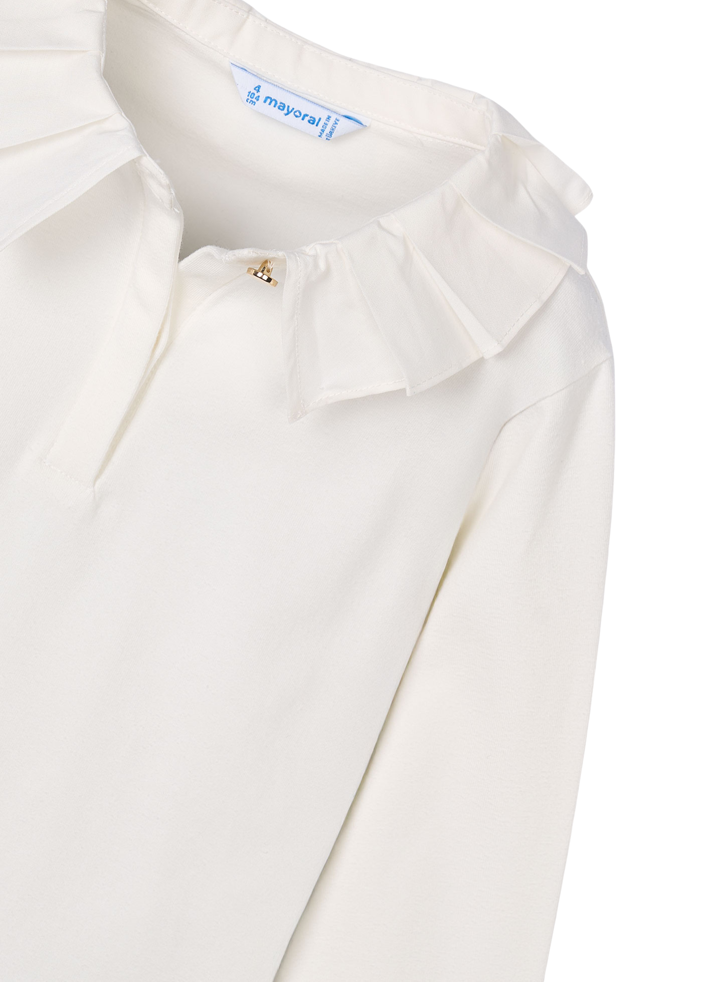 Bluza Ivory cu Maneca Lunga cu Guler Pliseuri 131 Mayoral