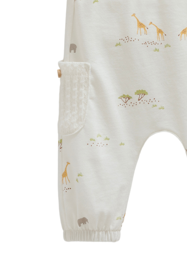 Set 2 Piese Salopeta Lunga Crem cu Bretele si Bluza Safari Time SLE1365 Mell Sweet Baby