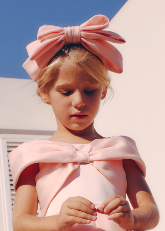 Salmon Headband with Large Bow 5442 Abel &amp; Lula