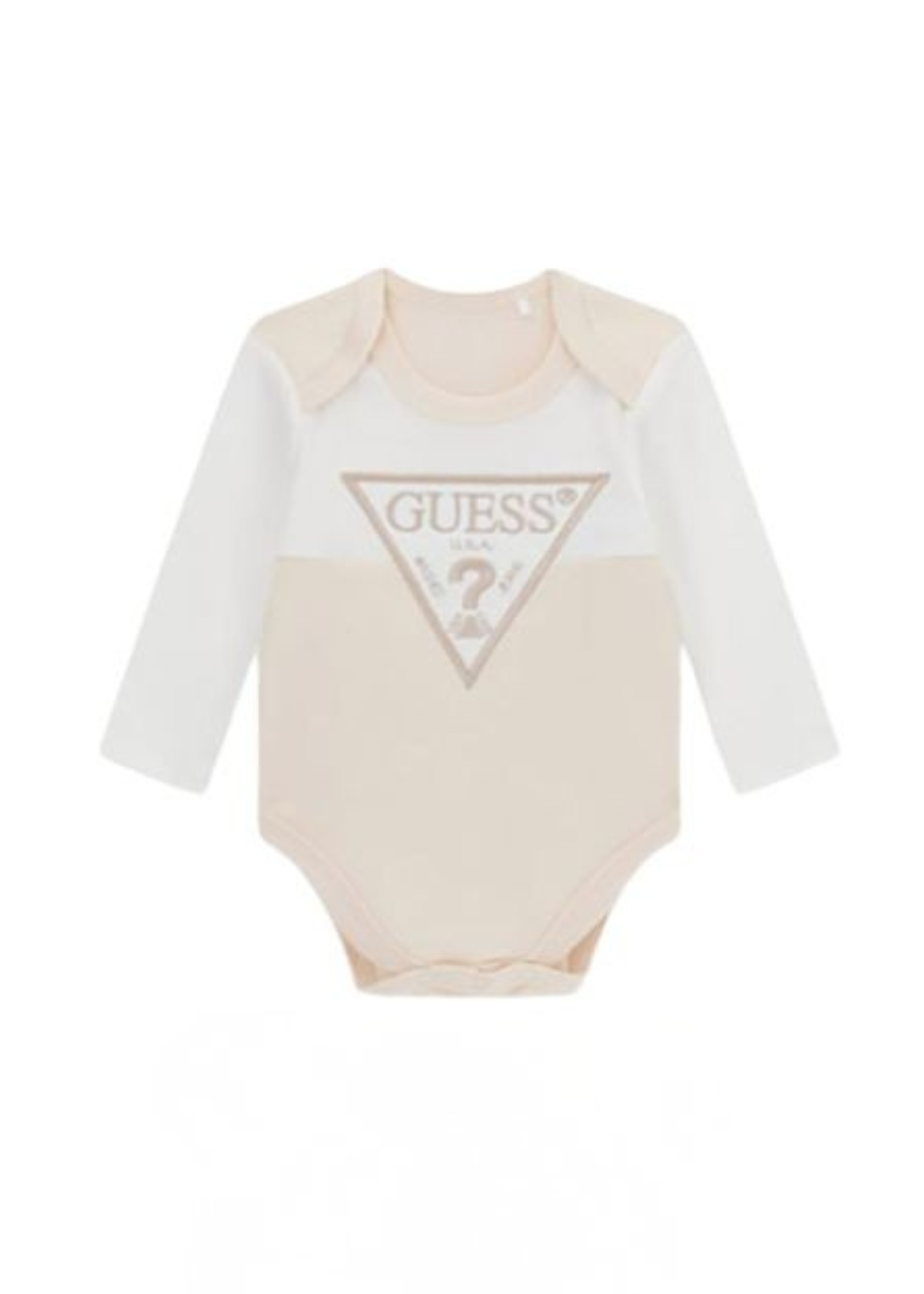 Set 2 Piese Body Maneca Lunga si Pantaloni Lungi Alb cu Bej H6YG04 K4125 G1ET Guess