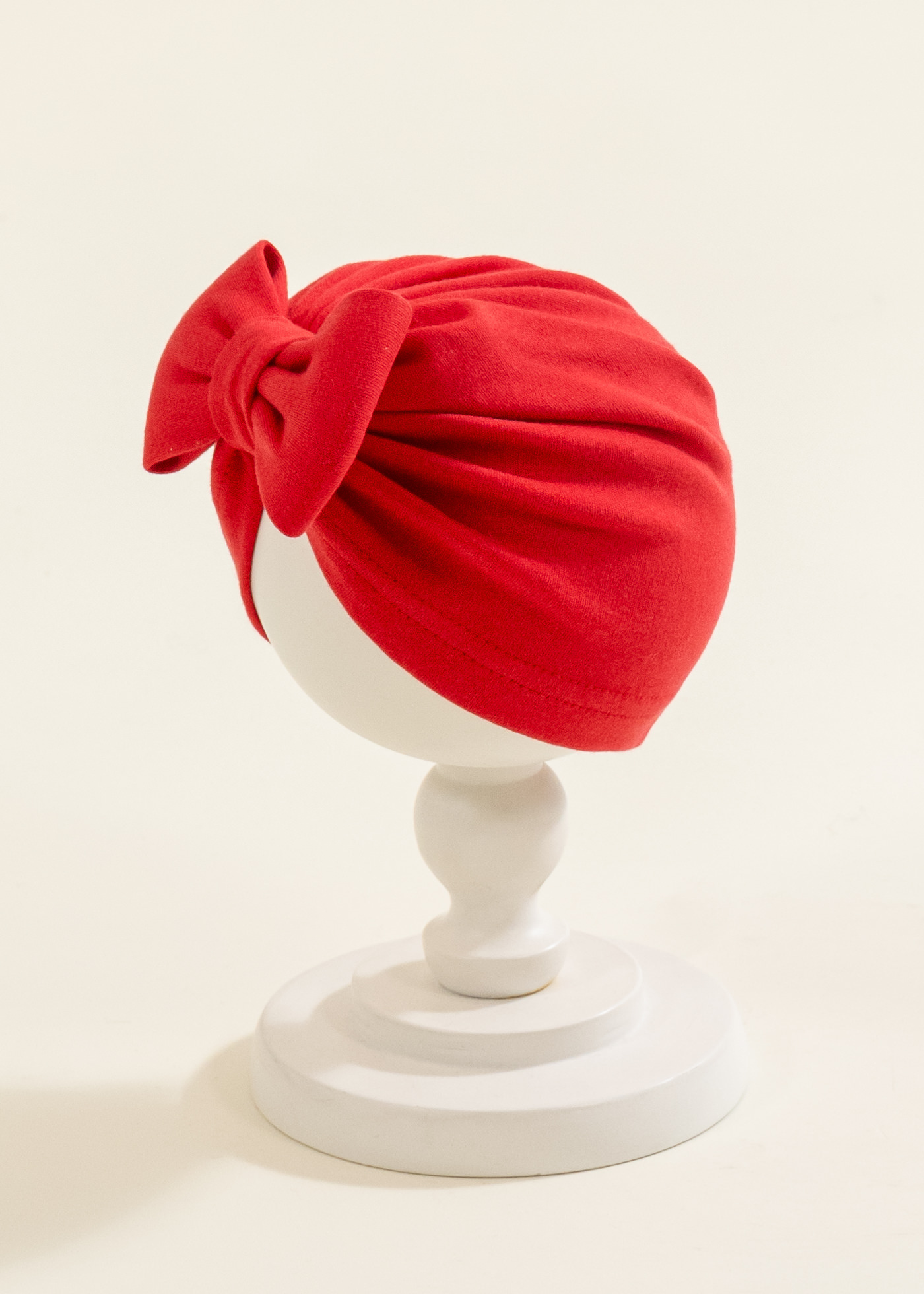 Turban Tricot Rosu Cu Funda Fetite AnneBebe