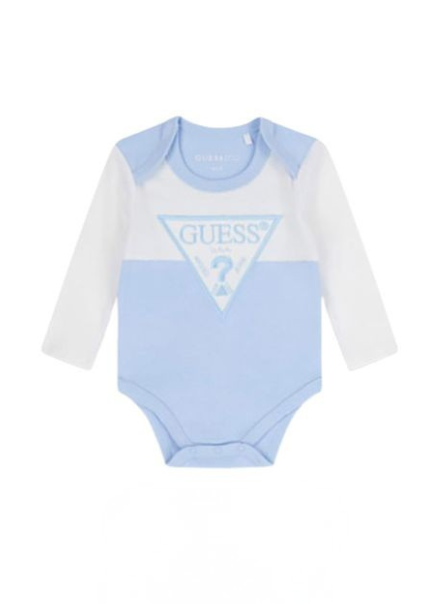 Set 2 Piese Body Maneca Lunga si Pantaloni Lungi Alb cu Bleu H6YG04 K4125 G7N1 Guess