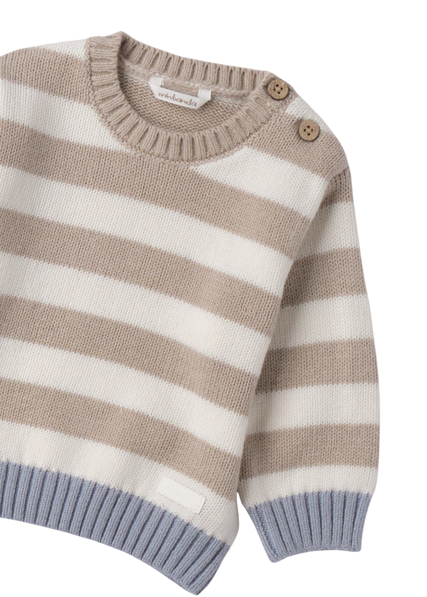 Pulover Crem cu Dungi Bej si Bleu 3.F659/00 Minibanda