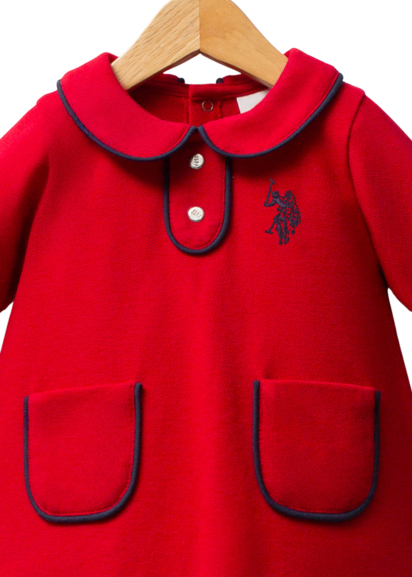 Rochie Rosie cu Maneca Lunga si Guler Rotunjit USB2740 V1 Us Polo Assn