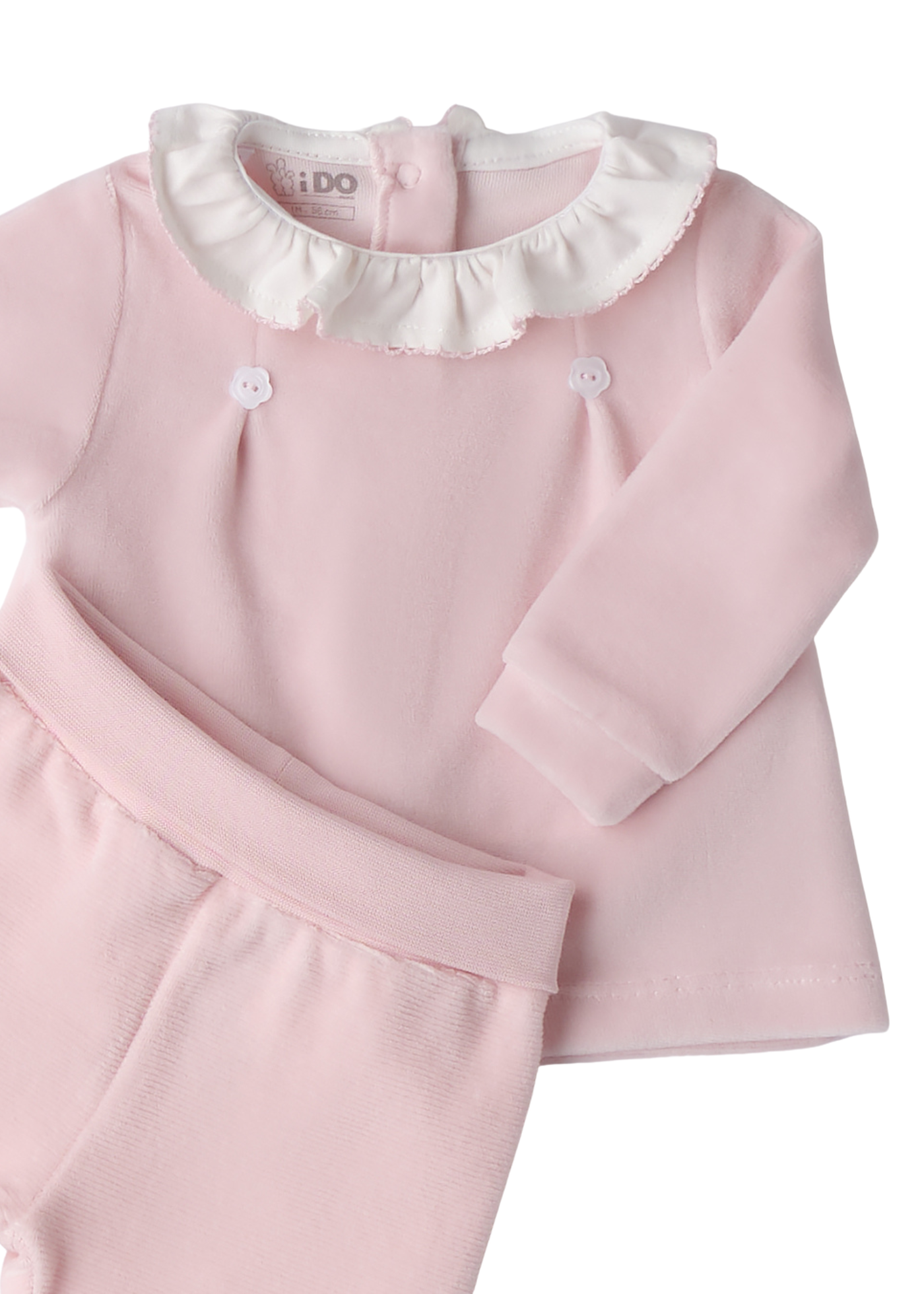 Set 2 Piese Velur Roz Bluza si Pantaloni cu Picior 4.F193/00 iDO