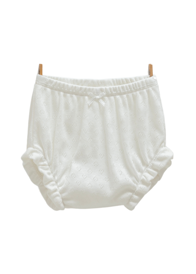 Set 2 Piese Crem Bumbac Perforat Top Maneca Scurta si Chilotel Move Girl TKK1681 Mell Sweet Baby