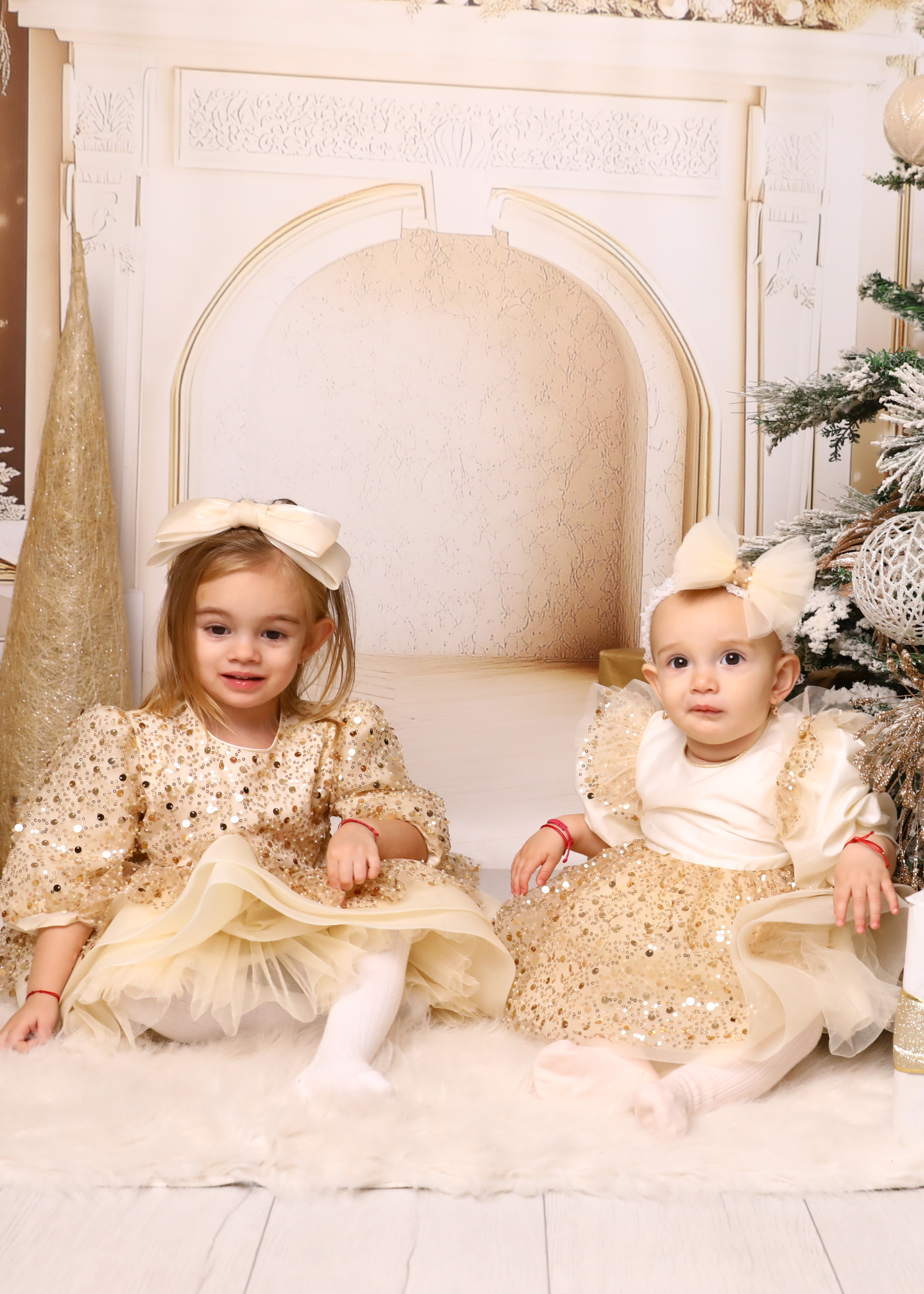 Roxana Cappuccino Dress with Gold Sequins AnneBebe