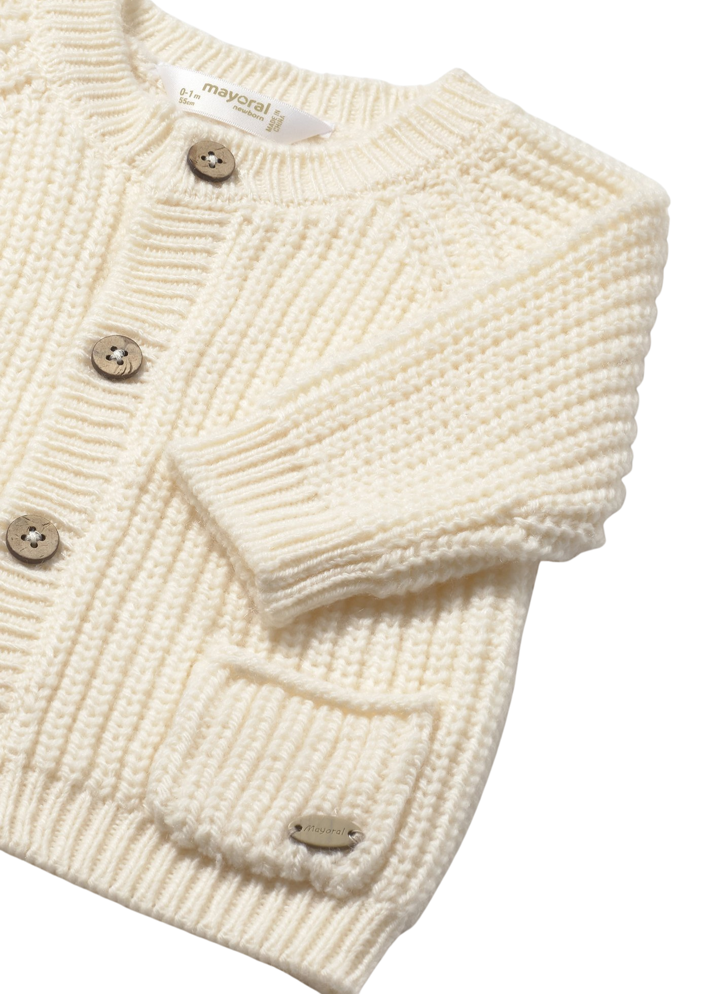 Cardigan Tricot Crem cu Nasturi 2339 Mayoral