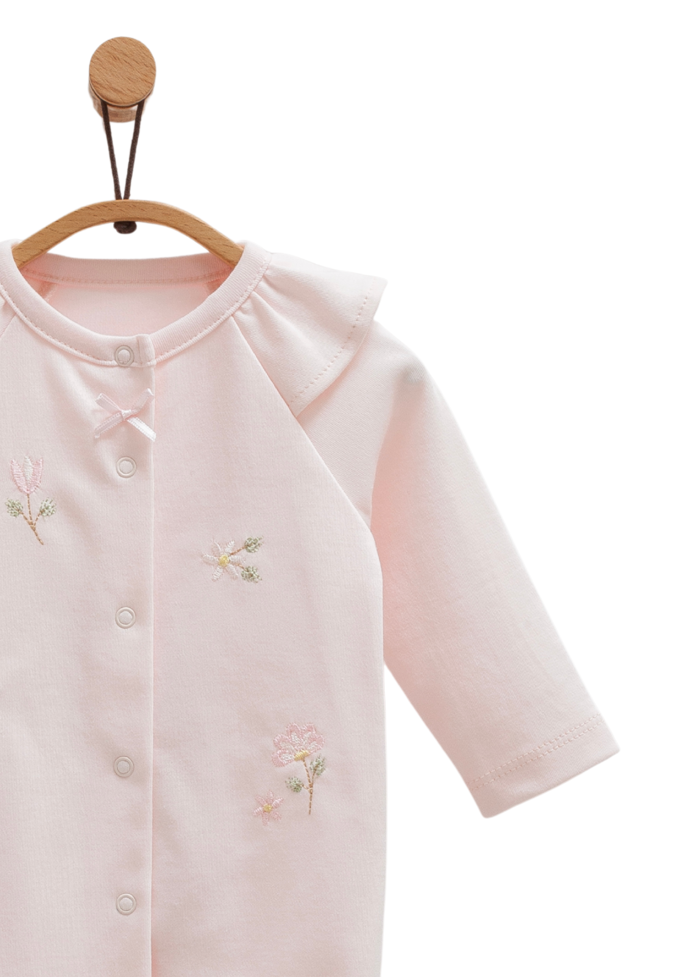 Salopeta Lunga Roz cu Broderie Flori si Bentita TK1477 Mell Sweet Baby