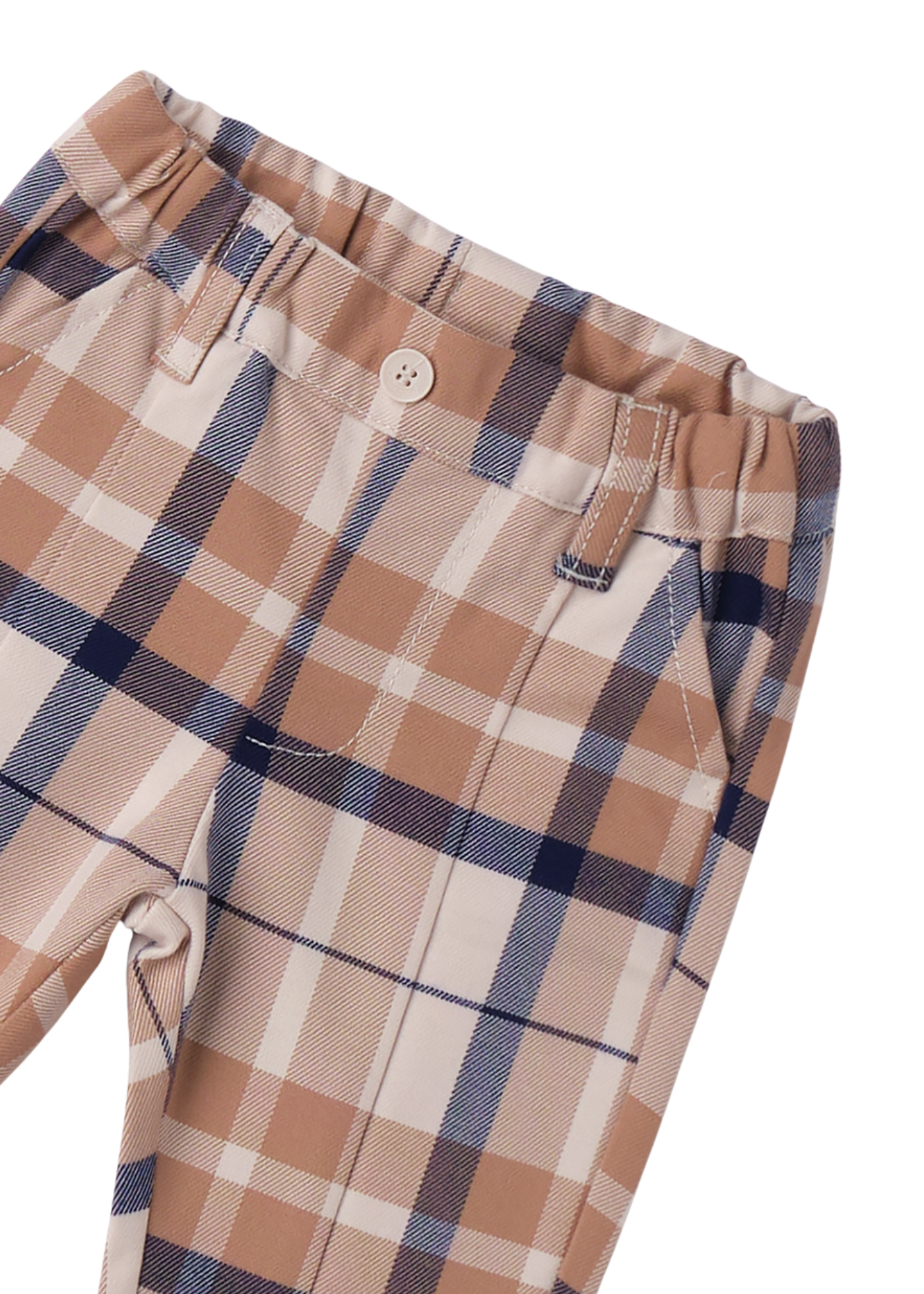 Pantaloni Lungi Carouri Bej cu Bleumarin si Maro 3.F681/00 Minibanda
