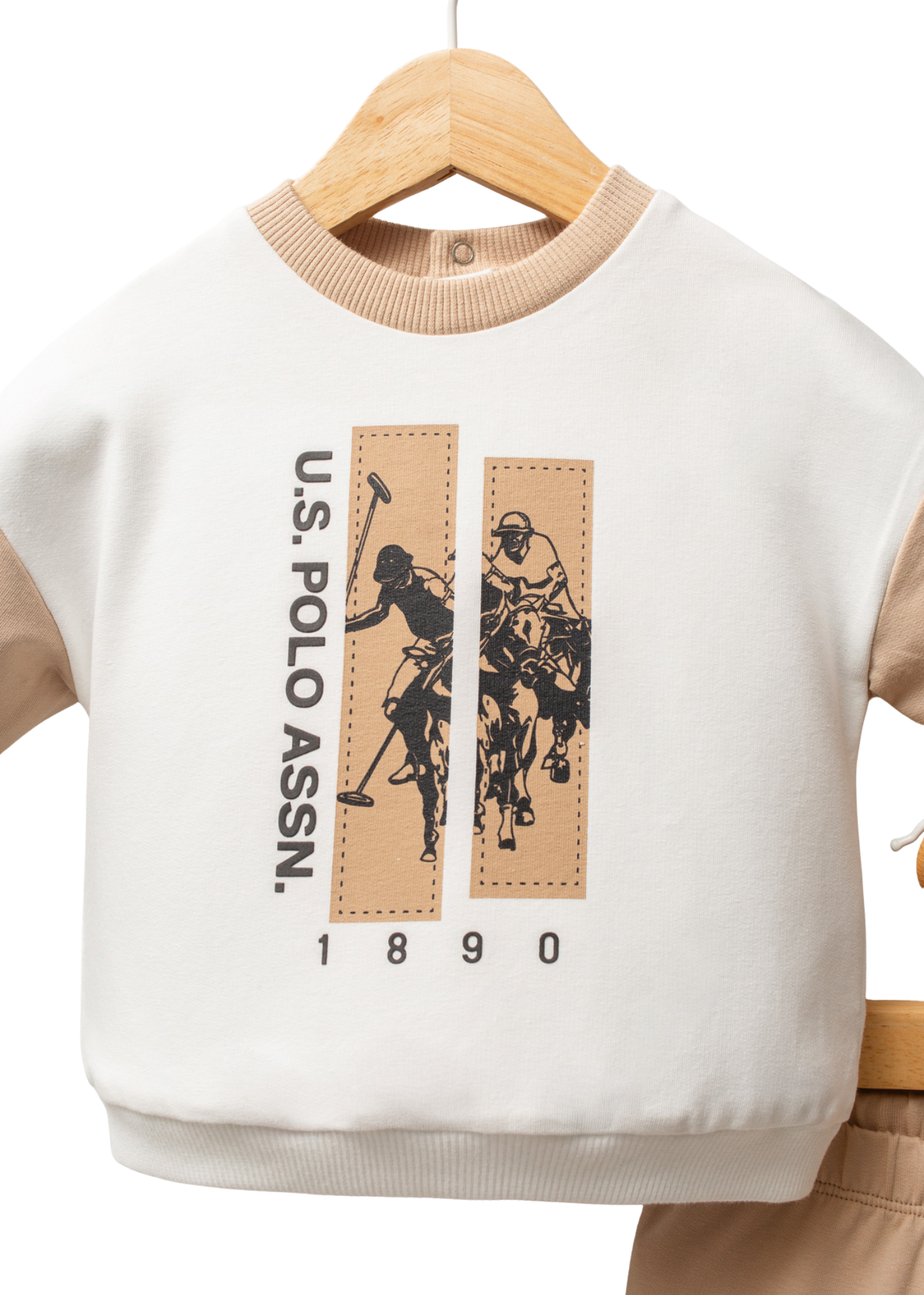 Trening 2 Piese Alb cu Bej USB2548 V1 Us Polo Assn