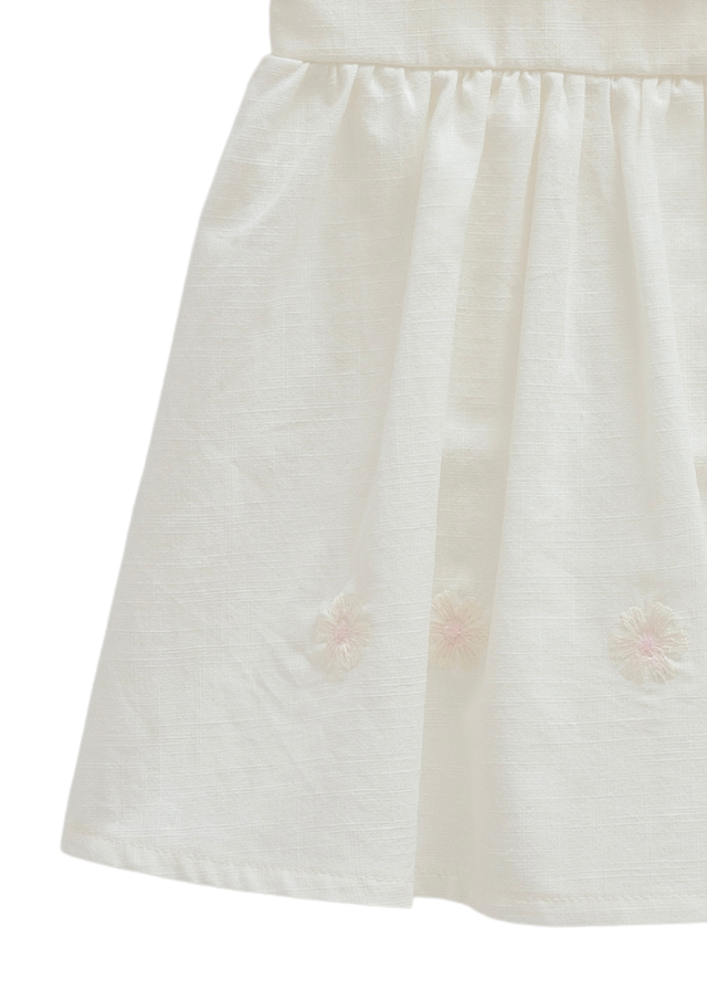 Rochie Bumbac Crem cu Bretele Serenity Girl ELB1746 Mell Sweet Baby