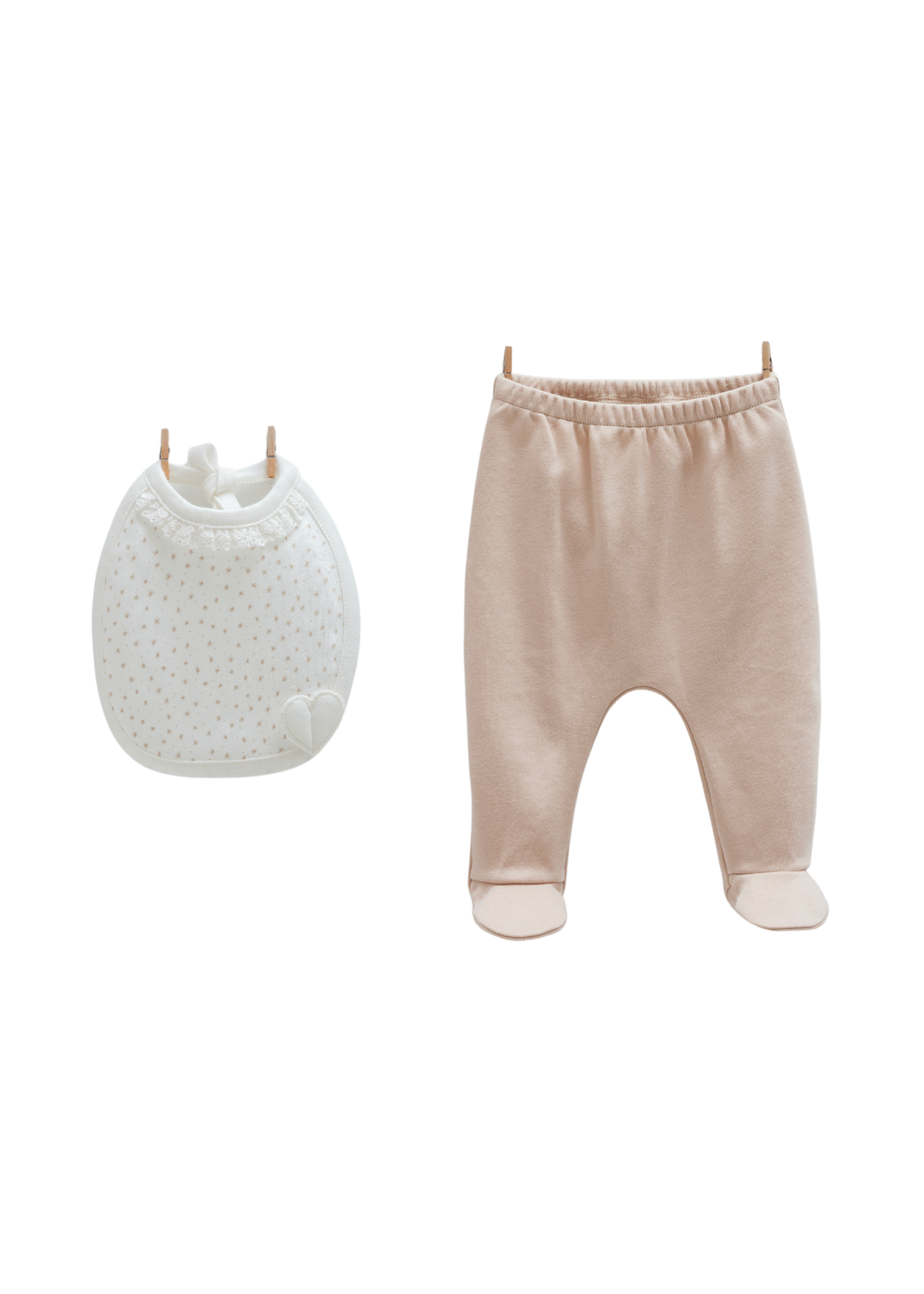 Set 5 Piese Nou Nascut Crem cu Bej ZK1991 Mell Sweet Baby