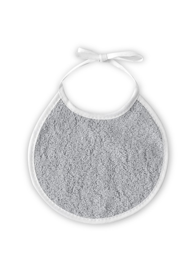 Prosop cu Capison 100x100 cm si Bavetica Alb-Gri cu Elefantel 01247-18 Interbaby