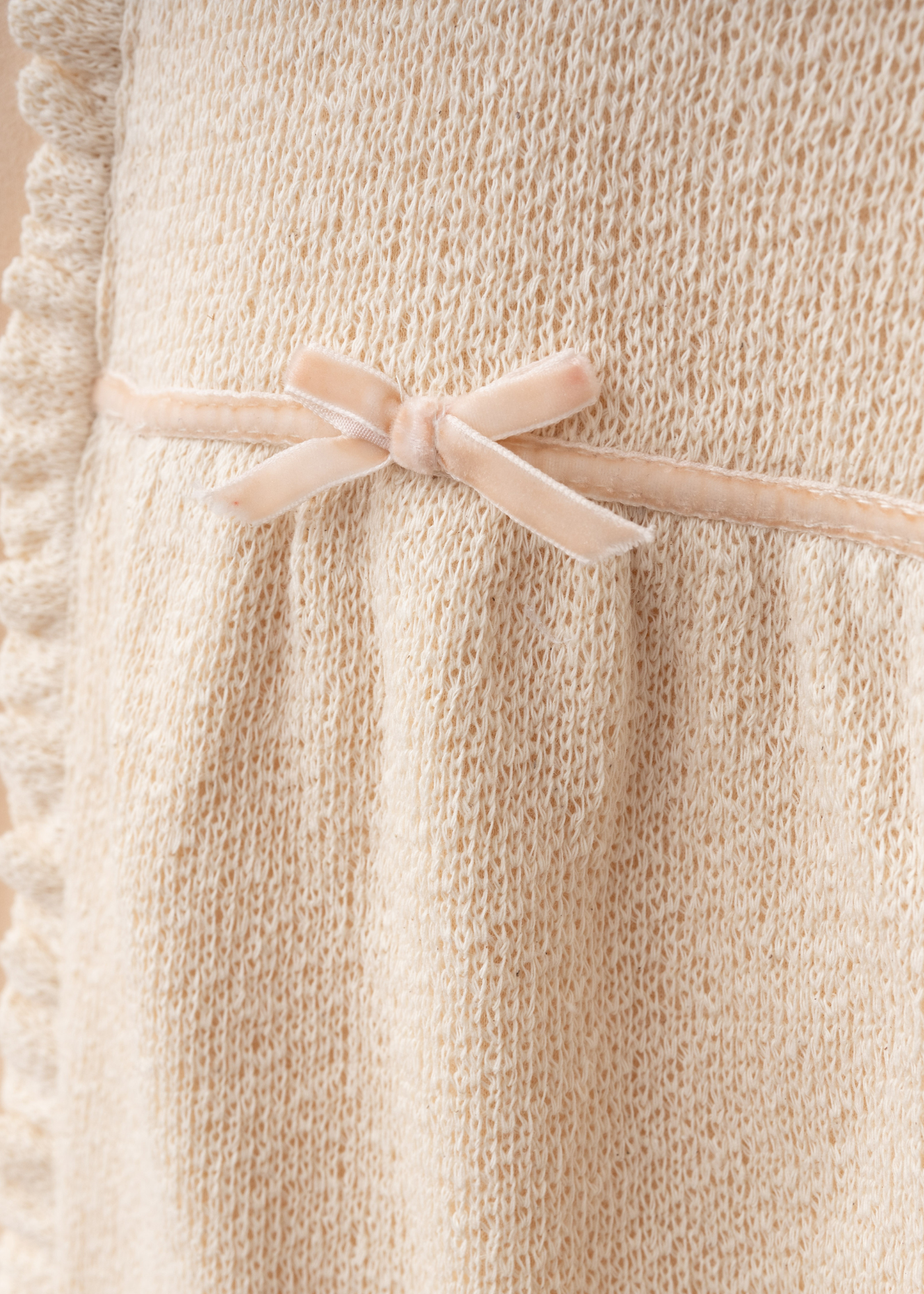 Salopeta Lunga Somon Bumbac si Tricot cu Dantela din Bumbac la Maneci 4362 MyMio