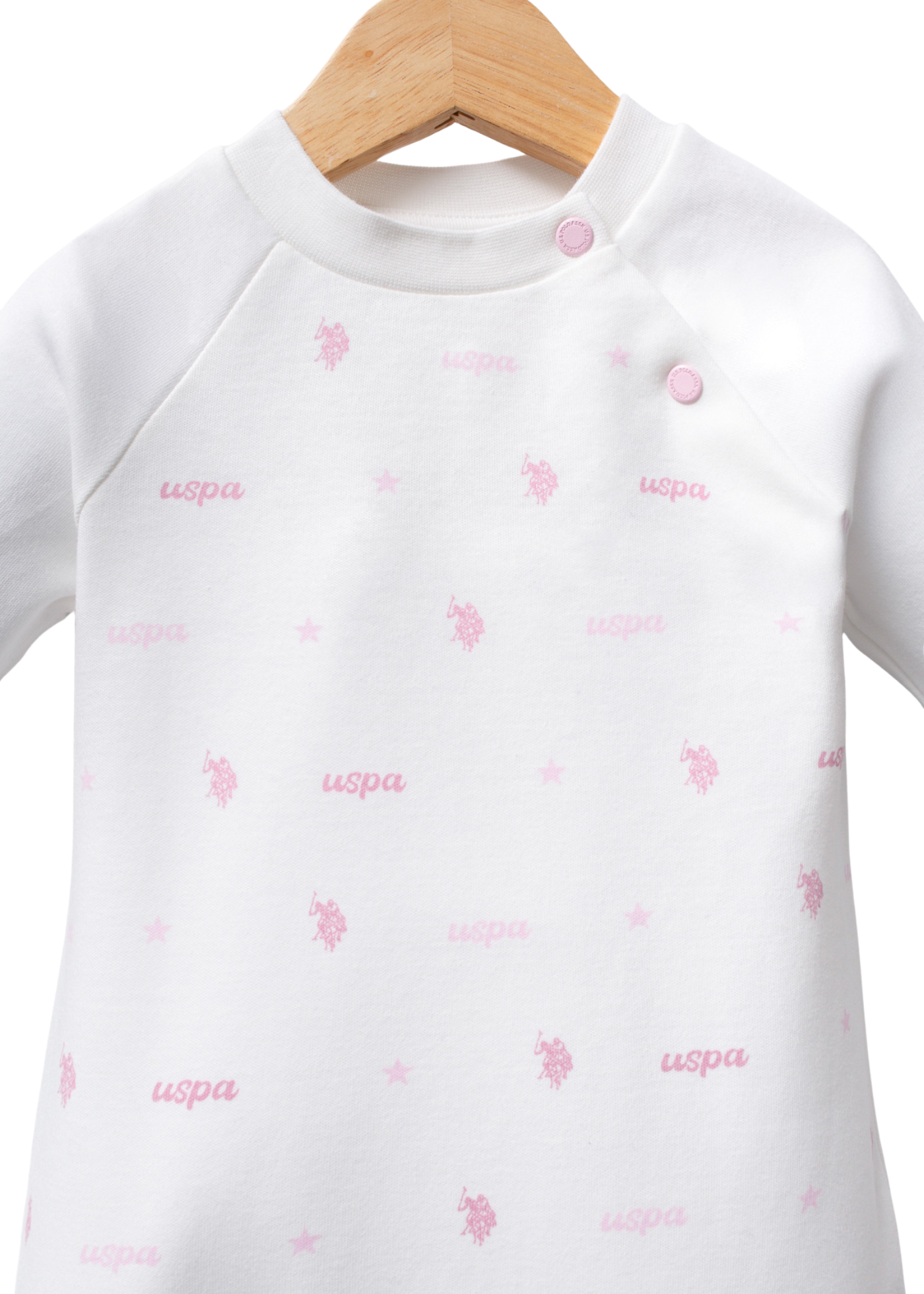 Salopeta Lunga Ivory cu Imprimeu Logo Roz USB2361 Us Polo Assn
