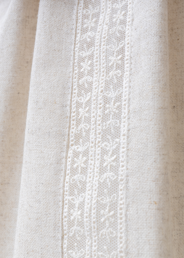 Rochie Bej cu Maneca Scurta cu Volan be Bust si Broderie 4196 MyMio
