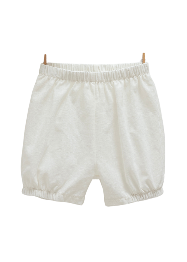 Set 2 Piese Crem Top cu Volan si Broderie pe Bust si Pantaloni Scurti Serenity Girl TKK1742 Mell Sweet Baby